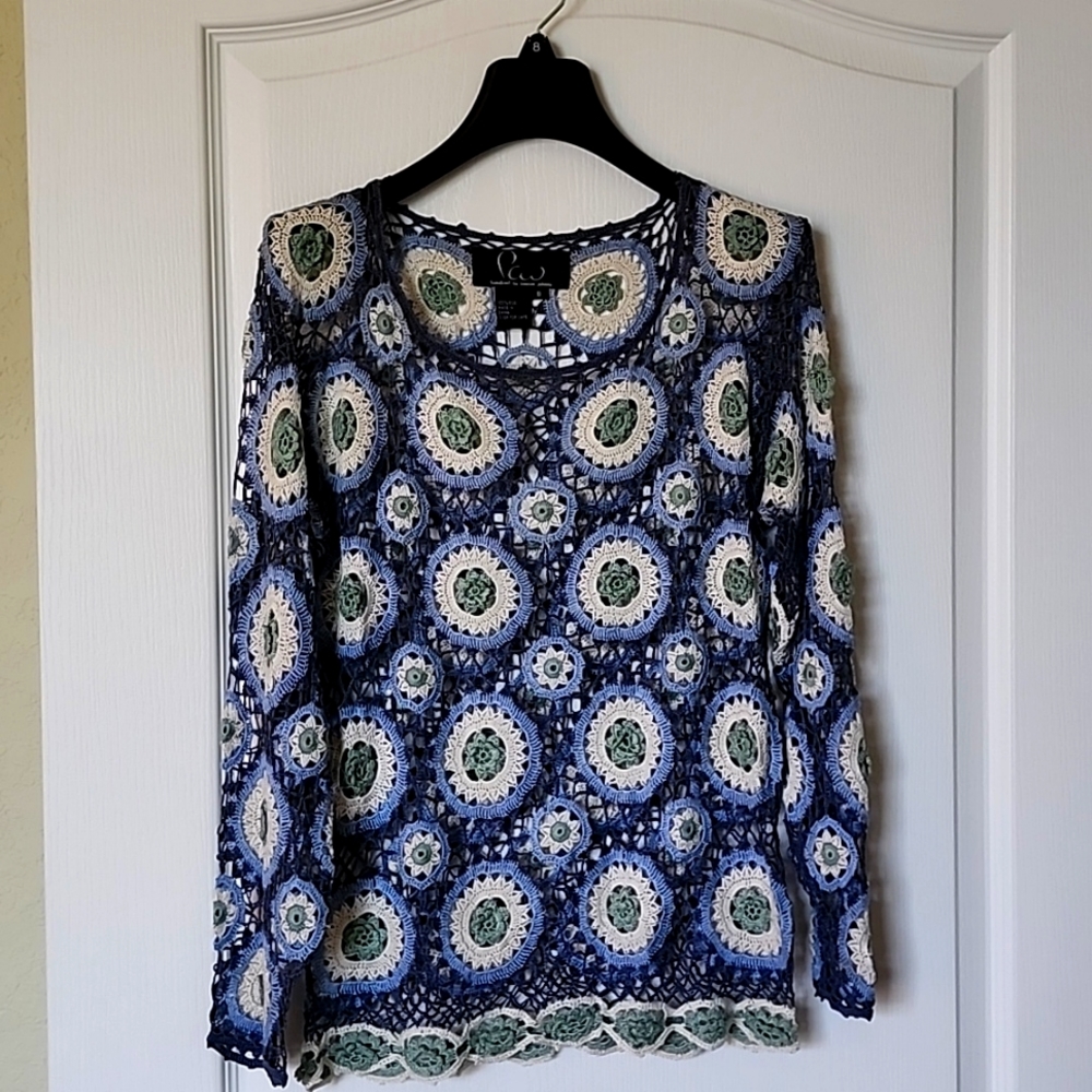 Cousin Johnny Sz S handknit silk sweater